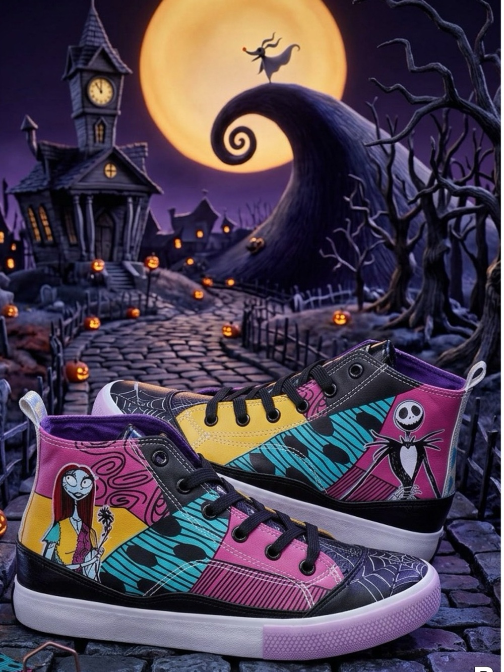 Sz 7 Women's Disney Nightmare Before Christmas High Top Lace Up sneaker